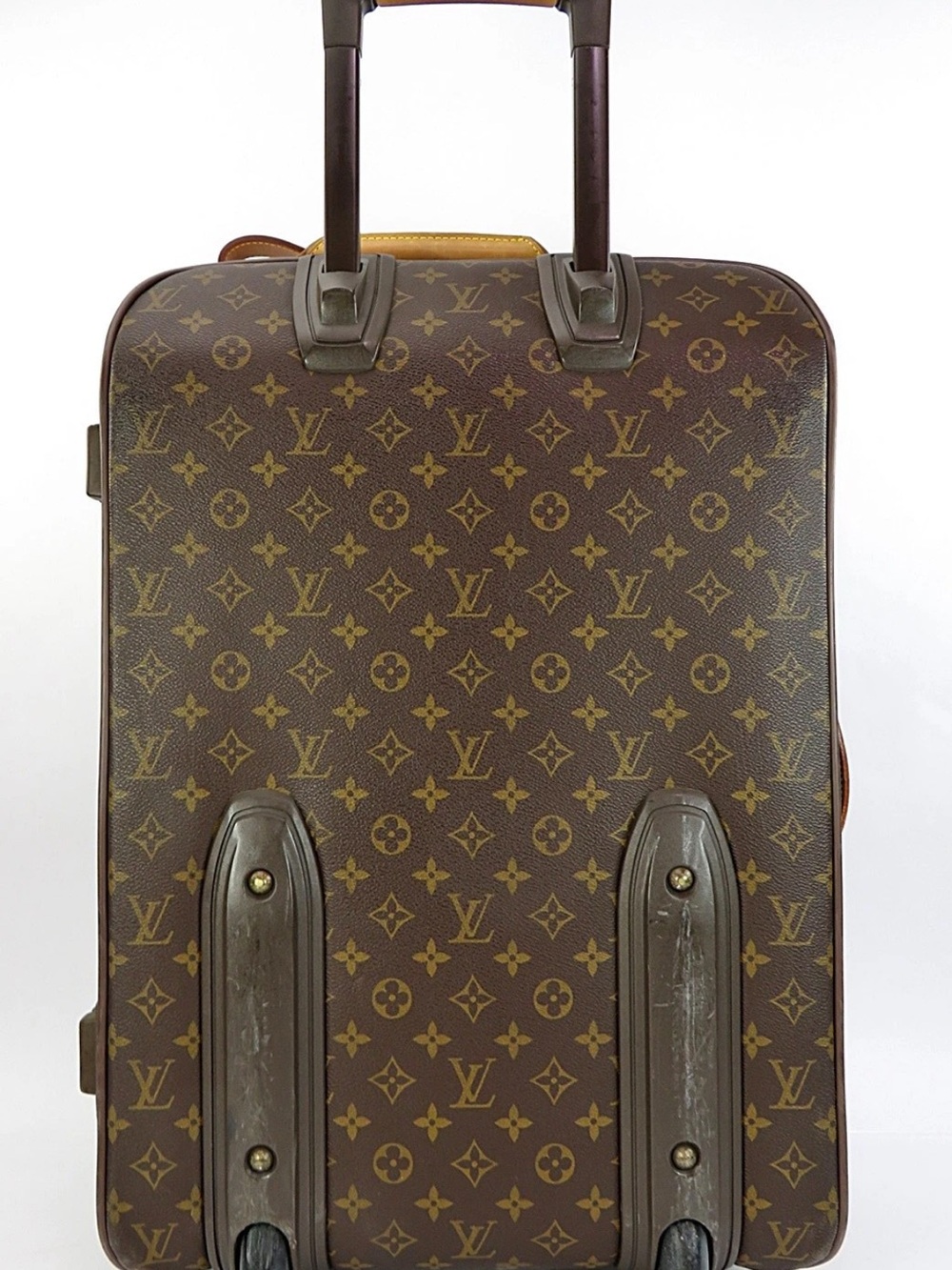Louis Vuitton Brown Monogram Carry-On Suitcase with Leather Trim - Picture 2 of 16